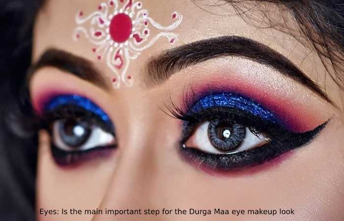 Eyes: Is the main important step for the Durga Maa eye makeup look