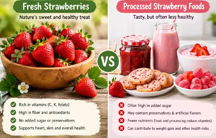 fresh strawberries vs processed food