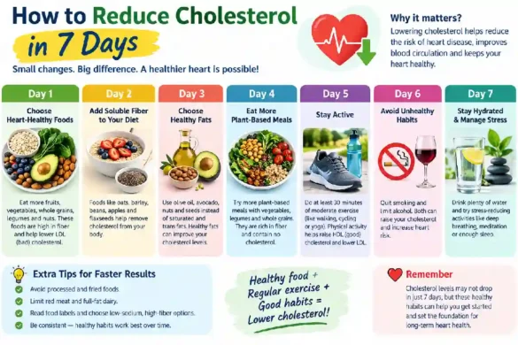 how to reduce cholesterol in 7 days